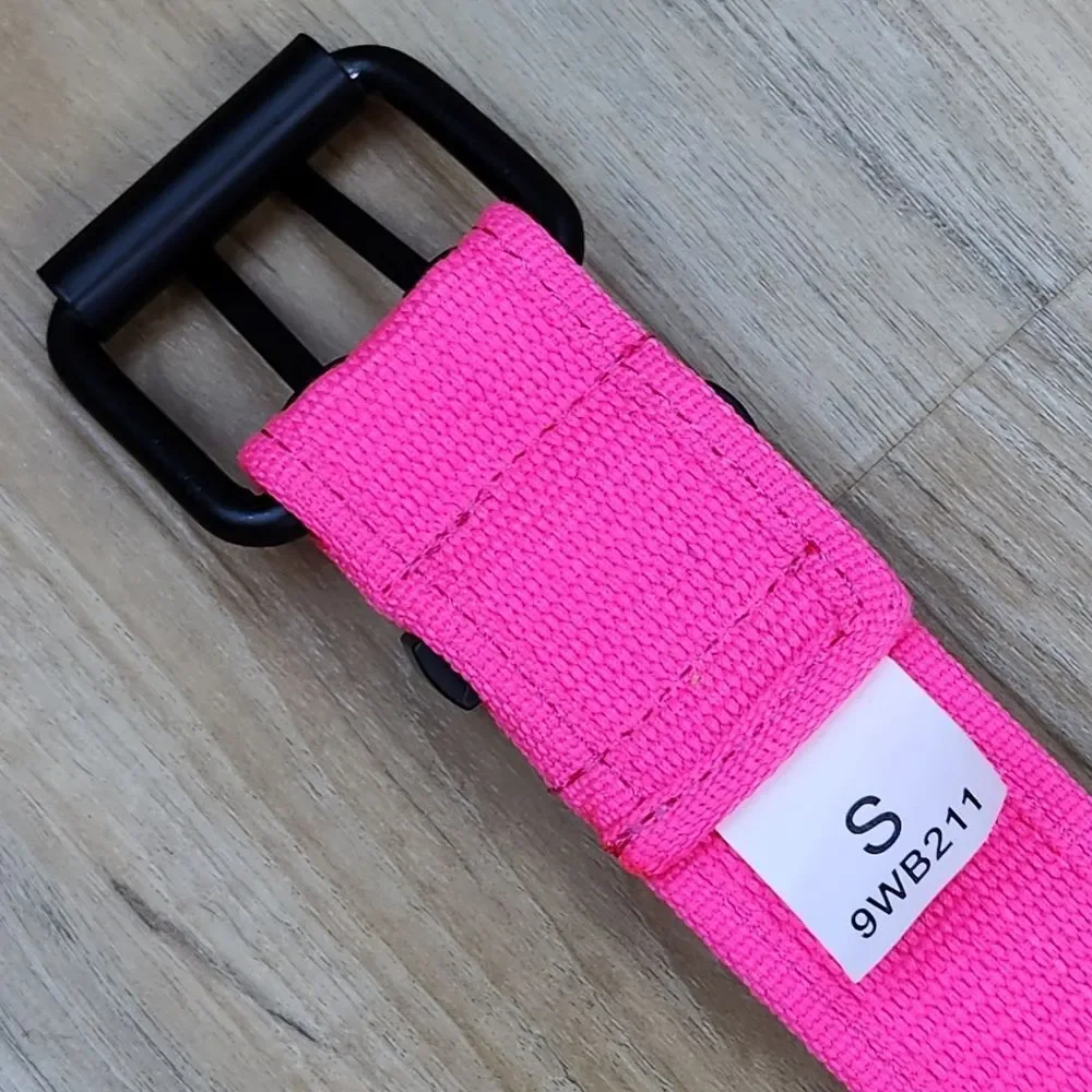 ☔️🔸️Unisex Hot Pink Canvas Double Grommet Belt Small